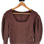 joe's jeans Joe’s Jeans The Ara Sweater size Large Brown Cotton Wool Chunky Knit Square Neck Photo 3