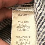 Max Studio  Navy White Stripe Cropped Bohemian Linen Pants Size XL EUC #DS-0330 Photo 5