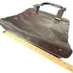 Perlina ‎ Dark Brown Soft Leather Tote Bag Laptop Business Shoulder Handbag Photo 13