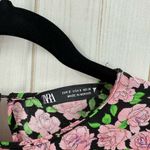 ZARA  Women’s Small Black Pink Ruched Longsleeve Mini Dress Floral Photo 1