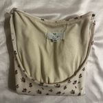 Cute floral ribbed double lined top Size M Photo 0