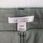 LC Lauren Conrad  Plus 14W Super High Rise Wildflower Wide Leg Cropped Green Photo 6
