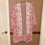 Lucky Brand Aztec geometric print kimono cardigan cover up pink size small Photo 1