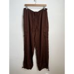 Victoria's Secret PINK Chocolate Kiss Brown Satin Parachute Trousers- XL Photo 3