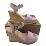 Linea Paolo Ellis suede ankle strap lilac wedge sandals women’s Size 8M Purple Photo 0