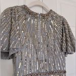 Mac Duggal Mac‎ Duggal Embellished V Neck Butterfly Sleeve Column Gown Platinum- NWT Photo 9