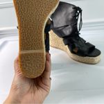 A.P.C. black lace up leather wedge espadrilles sandals size 41 Photo 6