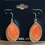 Beautiful Sensitive Ears Coral Swirl Color Earrings Orange Photo 2