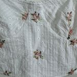 Kirious  White Floral Eyelet Tank Top Size Large Photo 1