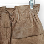 American Vintage Vintage Express Camel Tan Seude Leather High Waisted Paper Bag Shorts XS Photo 7