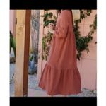 7 For All Mankind 7 For All Mankind Small Oversized Cottage Gauze Persimmon Maxi Peasent Dress Photo 1