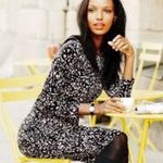 BODEN THEA Black White Print Long Sleeve Midi Round Neck Dress 12 Photo 1