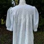 Vintage Komar Seersucker Housecoat Robe With Rose Buttons Size Large L Blue Photo 6