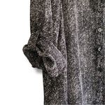 Ciara Sun Woo buttoned tuxedo tail high low sheer tunic blouse Black Size L Photo 5