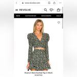 MINKPINK REVOLVE Rivera V Neck Ruched Top in Multi NWT Size M Floral Black Photo 11