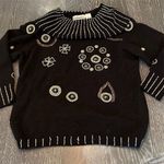 Vintage Calledina Women's L Black Sweater Gold Bead Embellishments Vintage Size L Photo 5