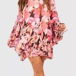 Boohoo FLORAL PRINT FLARED SLEEVE SMOCK DRESS Photo 0