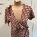 SIR the Label Women's Florence 100%‎ Silk Wrap Dress Size 0 US Size 2 Mini Boho Brown Photo 2