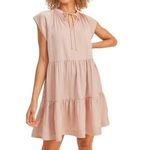 NWT Boutique Dress Reset by Jane champagne Pink Tiered Dress Small Photo 0