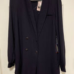 Forever 21 New Navy Double Breasted Oversized Blazer Jacket Dress Photo 0