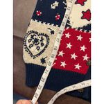 Vintage Christopher Banks Womens Small Knit Sweater Vest Embroidered Americana‎ Blue Photo 9