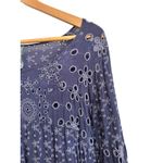 Johnny Was  Embroidered Eyelet Tunic Top‎ Bell Sleeve Blue Floral Size S Photo 1
