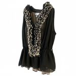 Robert Rodriguez  Black Ruffled V Neck Sleeveless medium Peplum Top Photo 2