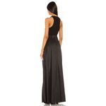 Likely NWT Mena Gown Size 6 Black Sleeveless Front Bow Back Zip Maxi Dress Photo 6
