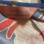 SJS White and Pink Midi Sundress Casual Scoop Neck Short Sleeve Red Size L Photo 5