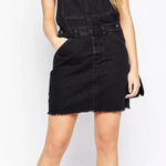 ASOS Denim Overall Skirt Washed Out Black Photo 0