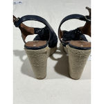 Lucky Brand Woman’s Rilo Crochet Platform Wedge Sandal Navy 7 M Photo 4