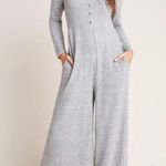 Anthropologie Marisa Hacci Wide Leg Sleep Jumpsuit sz Small Marled Heather gray Photo 0