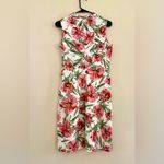 Tahari Linen Blend Floral Shirt Dress Sleeveless Size 8 Photo 2