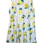 Cynthia Rowley 100% Linen Organic Lemon Knee Length Pocket Dress Size 14 Preppy Photo 0