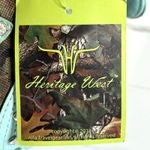 Heritage West Blue Green Camouflage Rhinestone Cross Western Double Strap Purse Photo 4