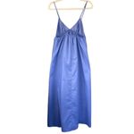 70s VTG Val Mode Maxi Dress Lounge Gown Purple Floral Trim Blue Medium Blue Photo 4