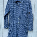 Madras by APC Romper Blue Floral Print Long Sleeve Casual Jumpsuit L vintage Size L Photo 0