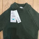 ZARA Dark Green Cropped Knit Sweater Photo 2