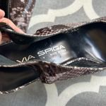 via spiga  made in Italy Y2K open toe snake print sling back chunky leather heel Photo 6