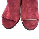 Chelsea and Violet Chelsea Violet Tess Suede Burgundy Mule Open Toe Block Heel size 8 Photo 6