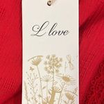 Ruffle crochet lace red elastic waist 3/4 sleeve lightweight lined midi dress Size L Photo 11