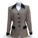 Morgan Miller Tweed Houndstooth Blazer Black Size 8 Photo 0