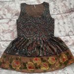 Free People Brown Floral Smocked Fit & Flare Lined Blouse, size XS Photo 10