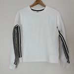 Athleta NWT 24/7 Striped Sweatshirt white black size xs Photo 0
