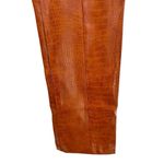 Bardot  Croc Vegan Leather Pants M/6 High Rise Ankle Embossed Boot‎ Cut Tan Photo 2