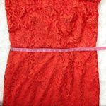 Thalia Sodi ‎ Strapless Lace Cocktail Dress Midi Fitted Popover Orange Medium New Photo 9