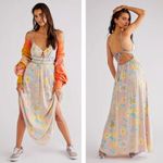 Free People  Wisteria Maxi Dress Light Combo Floral Open Back Pink Size XS New Photo 4
