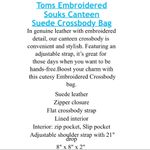 Toms Suede Canteen Embroidered Souks Crossbody Bag Photo 15
