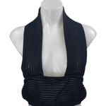 Ruve Women's Black Knitted Sleeveless Plunge Neck Halter Crop Tank Top Size M Size M Photo 0