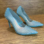 Steve Madden Vala S Blue Translucent Spiked Stud Pointed Toe Stiletto Heels 9.5M Photo 10